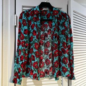 Alice and Olivia Floral Print Blouse M
